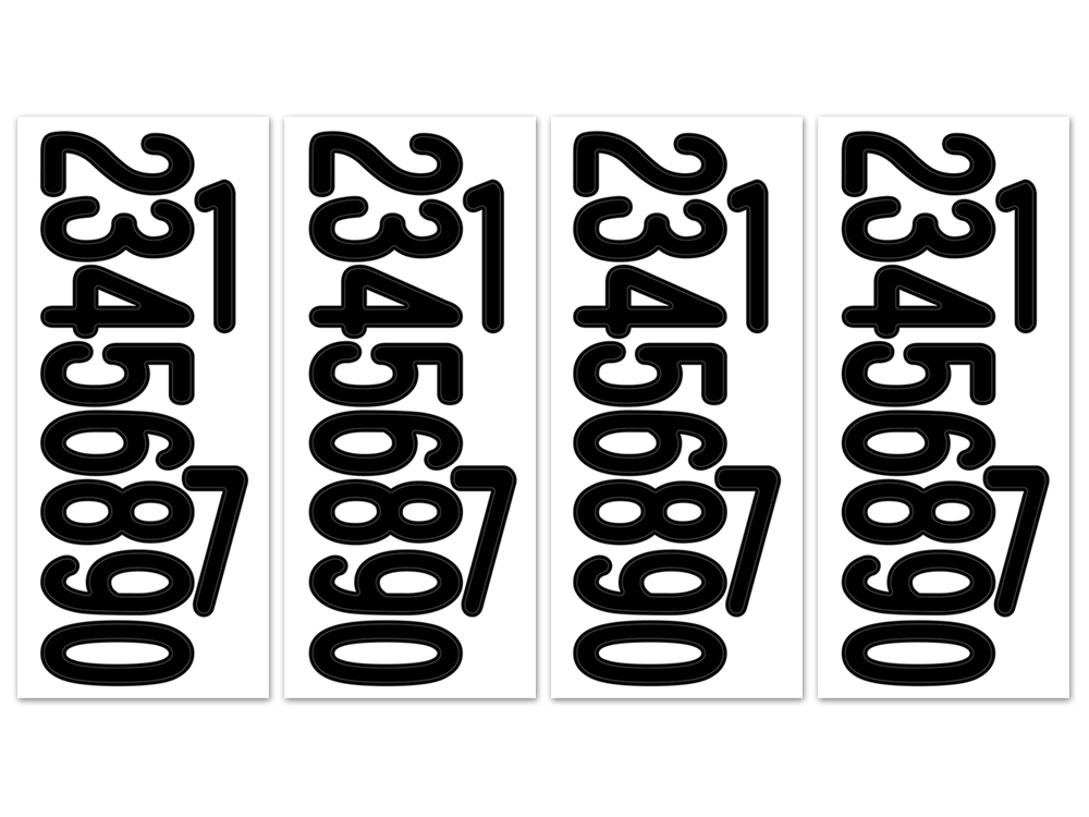 Sticker 3" Numbers Black