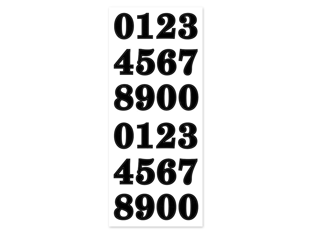 Stickers 1.37" Numbers Black