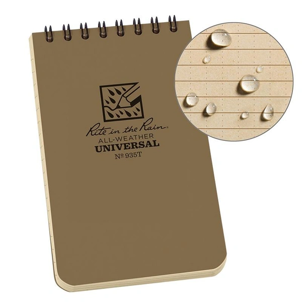 Rite in the Rain Top Spiral Tan Notebooks