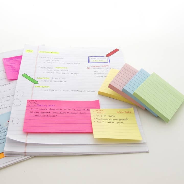 Stick-on Lined Notepads 3pk