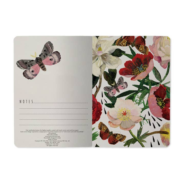 Bruno Visconti Peonies lined notebook, image 3