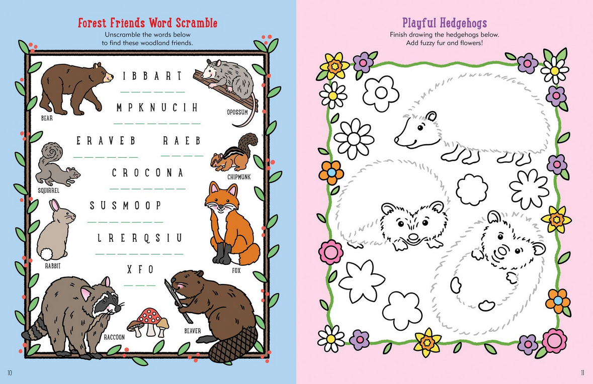 Kids Activity Book Furry Friends