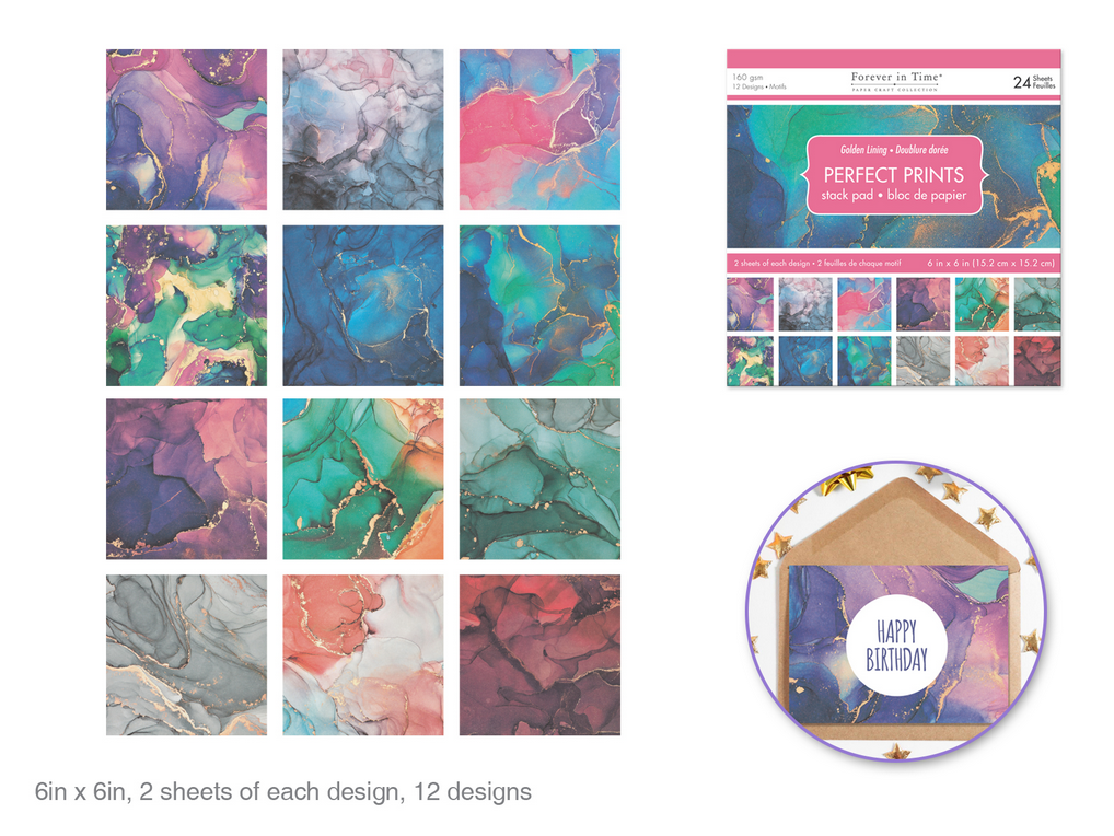 Printed Paper Pads 6x6 - Golden