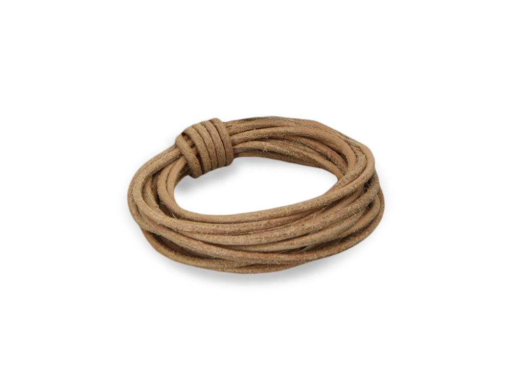 Craft Medley Leather Cord - 2 mm × 2 m, Natural