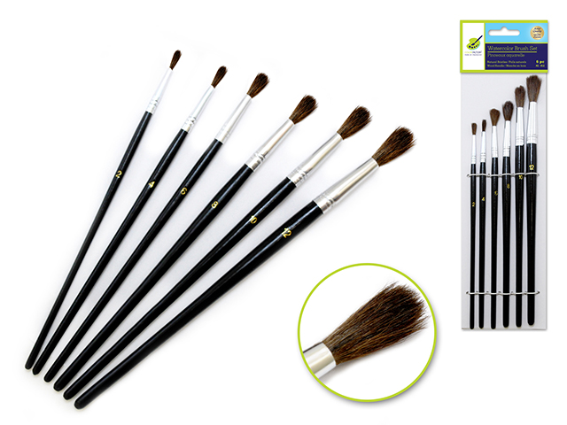 Brush 6 Set Natural Rounds