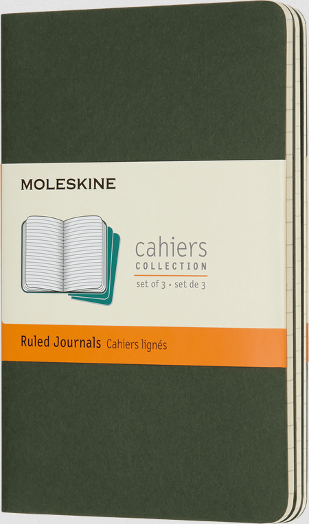 Moleskine Cahier Notebook Small (Pocket) Lined 3-pack
