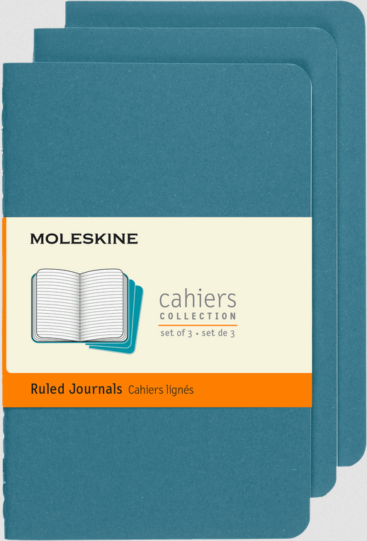 Moleskine Cahier Notebook Small (Pocket) Lined 3-pack