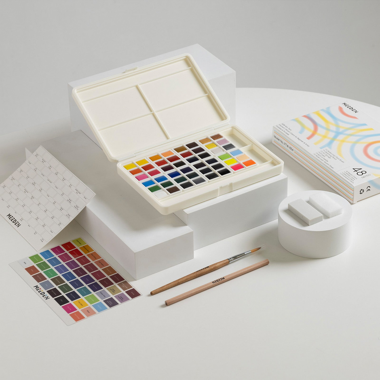 Meeden Watercolour 48-Colour Travel Set