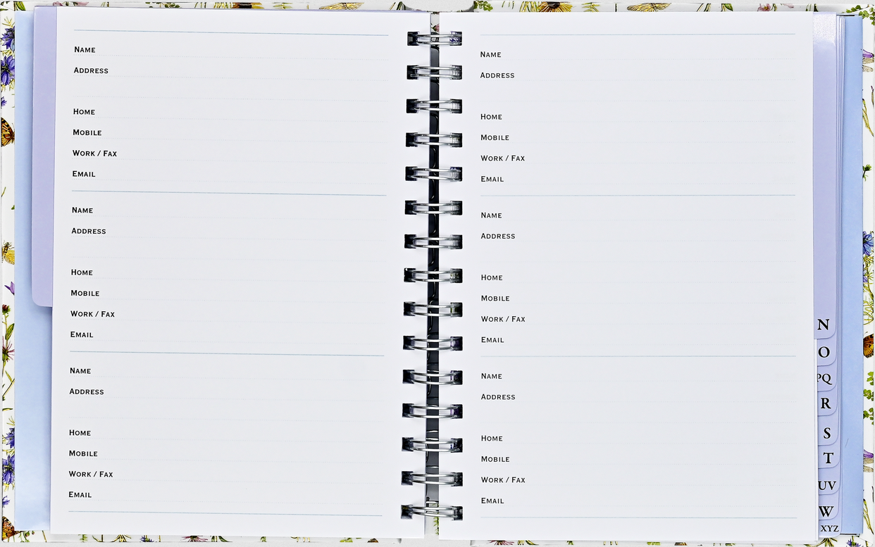Address Book Large Wildflower Garden