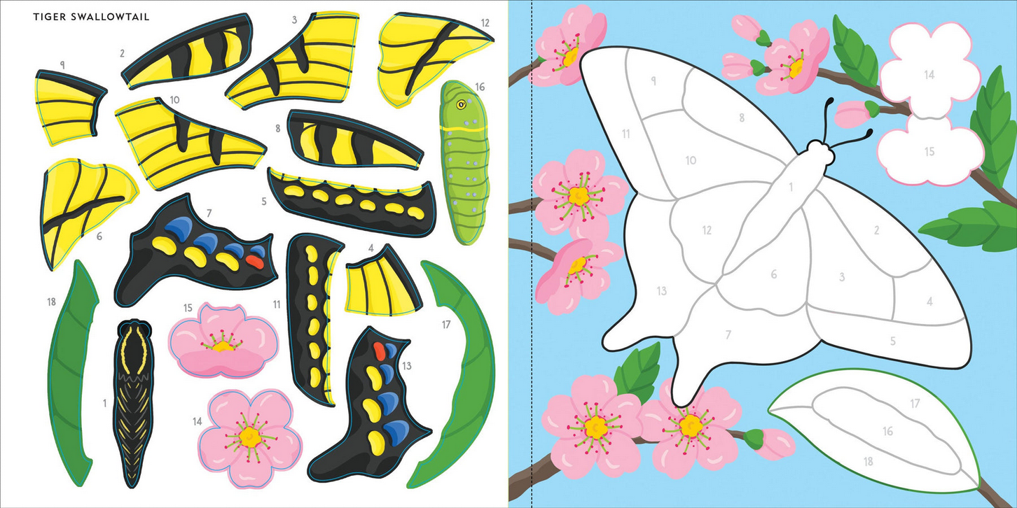 Papillons autocollants à colorier