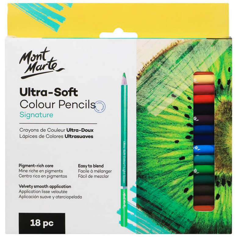 Crayons de couleur ultra-doux 18 pièces