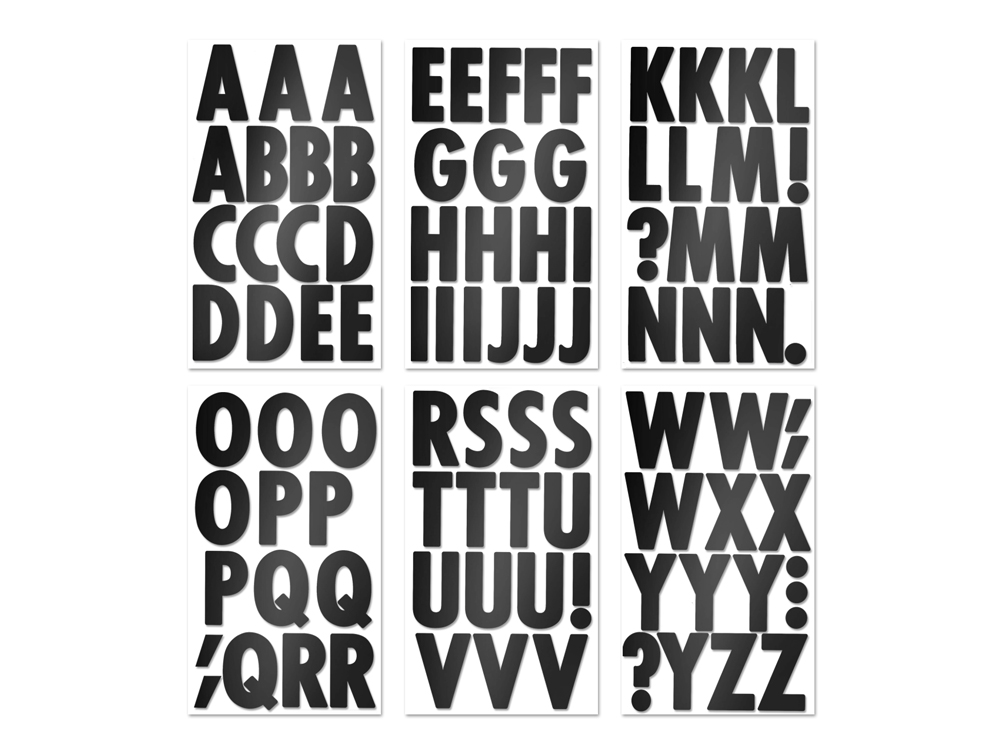 Autocollant 3" lettres noir brillant
