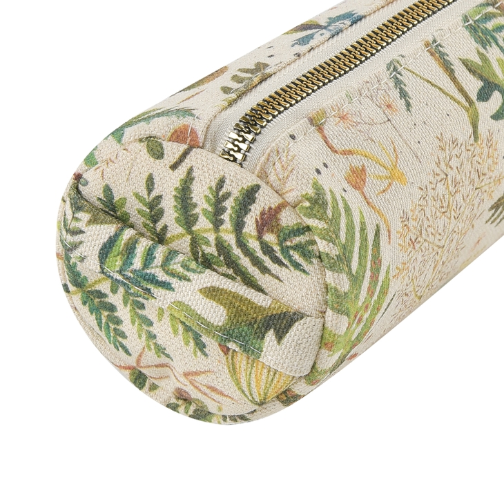 Pencil Pouch Round - Greens & Flowers