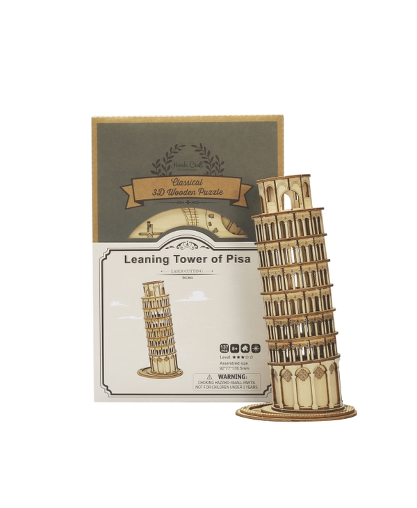 3D wood Model Leaning Tower of Pisa 137pc