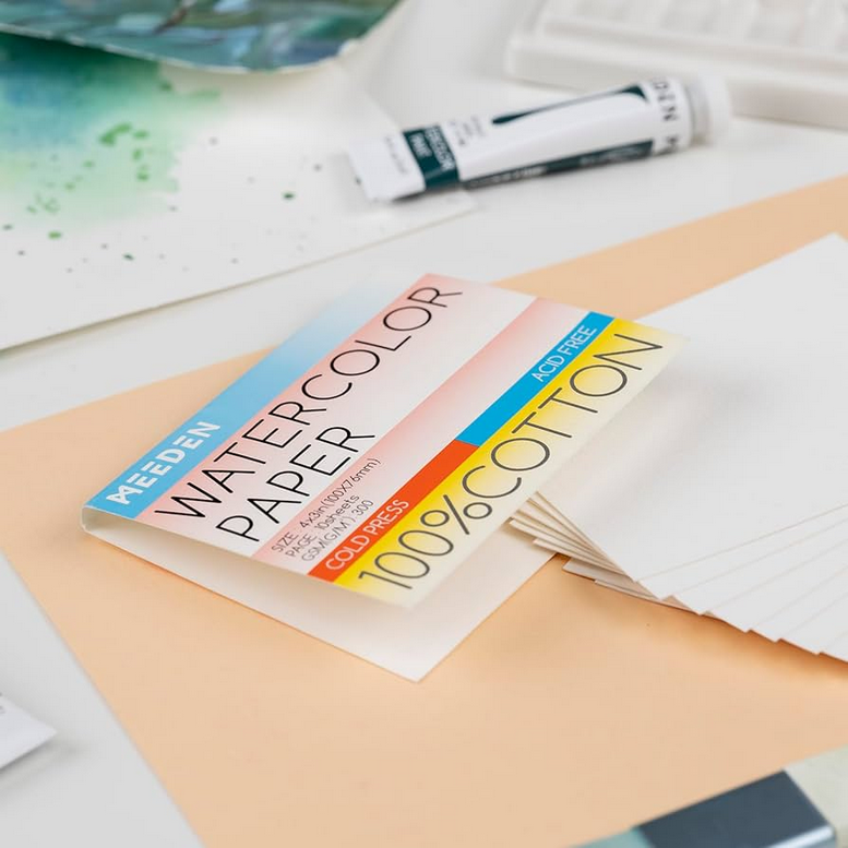 Meeden Watercolour Mini Pad — 3x4" Cold Press 140lb, 10 Sheets