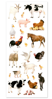 Autocollants transparents / Animaux de la ferme