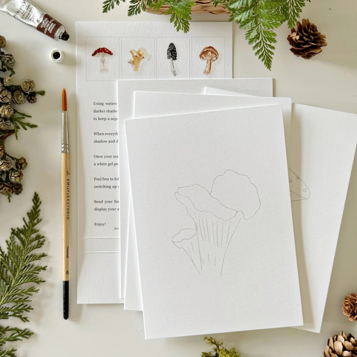 Watercolour Paintable Notecards by Emily Lex Studio