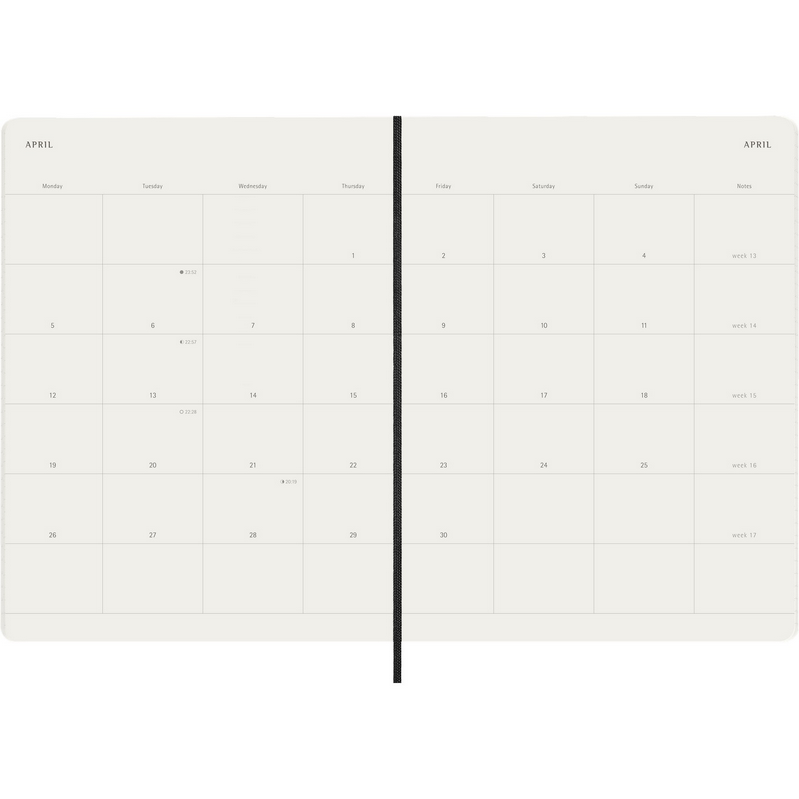 Carnet Moleskine agenda mensuel souple
