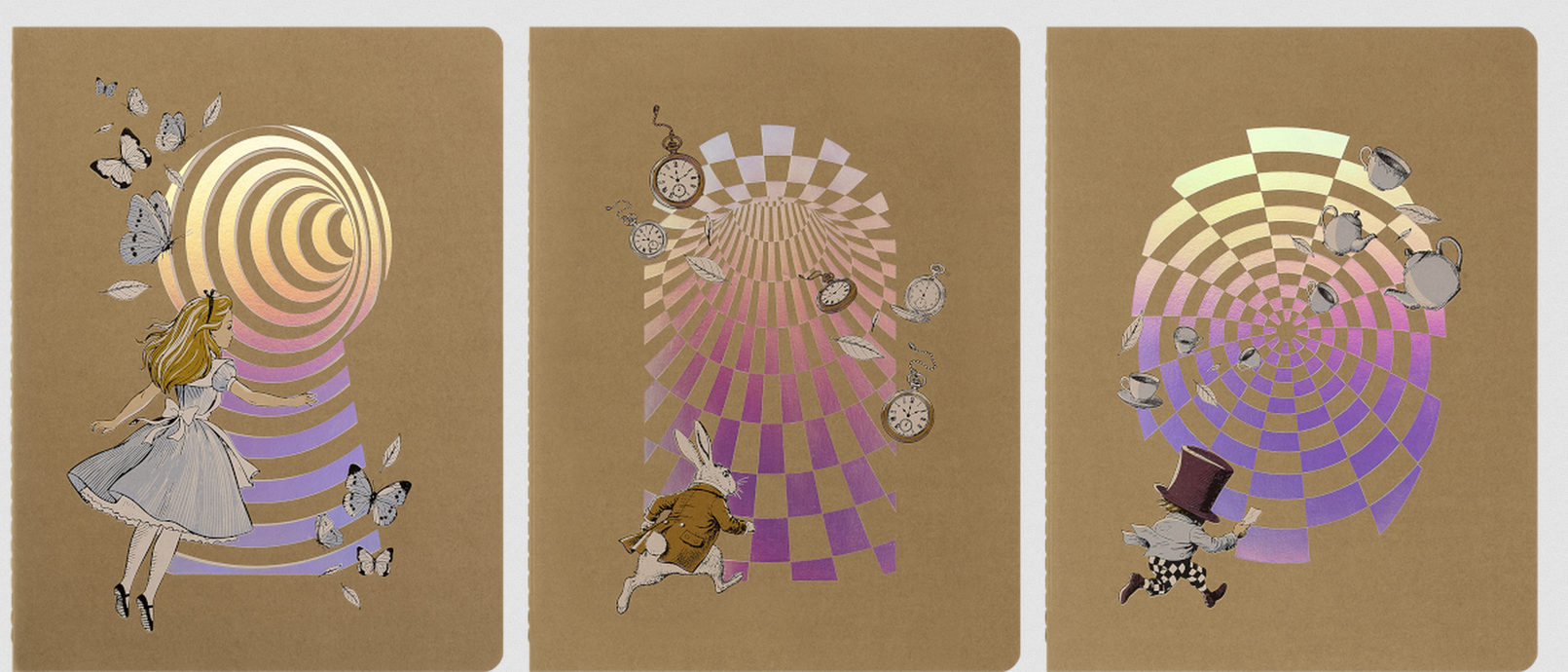 Moleskine Cahier XL Ruled 3pk- Alice in Wonderland
