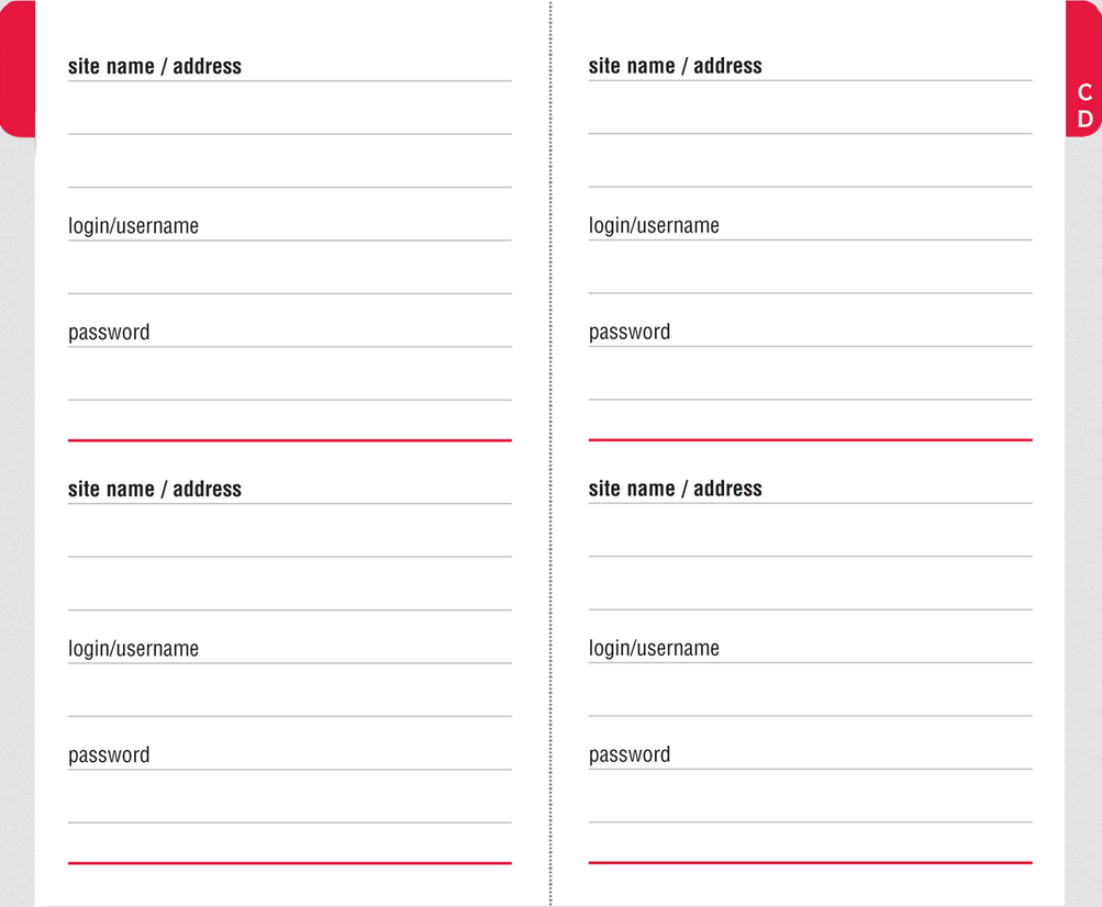 CARNET DE BORD INTERNET DE POCHE 3X5"