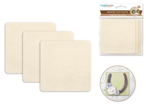 Wood Cut-Outs 3" -3pc