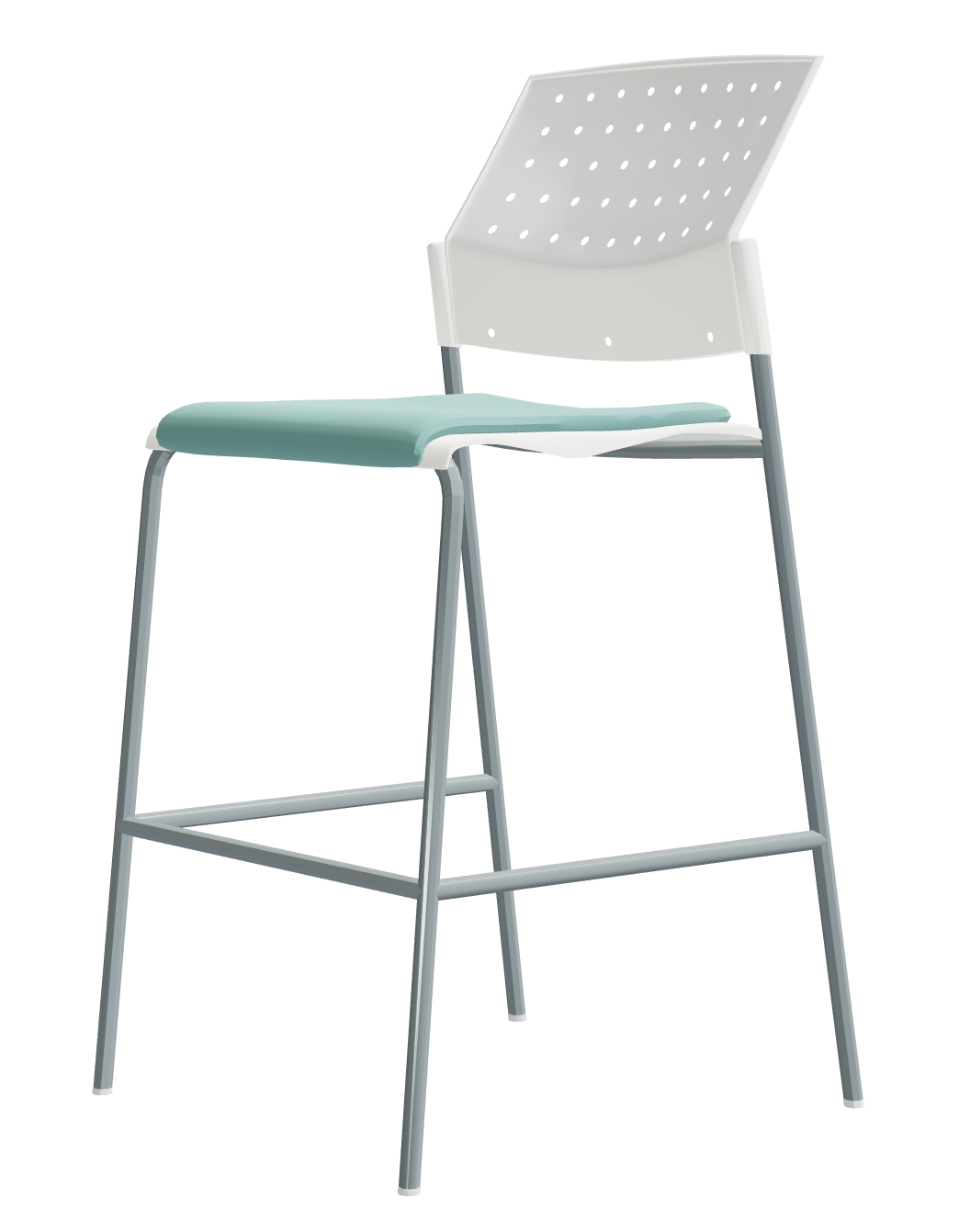 Sonic™ Armless Bar Stool, Upholstered Seat & Polypropylene Back (6559)
