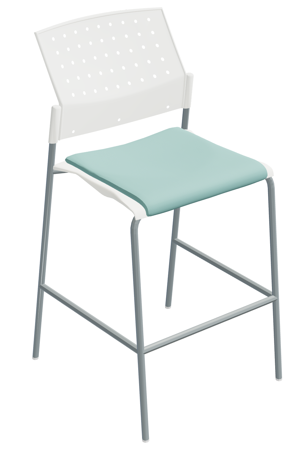 Sonic™ Armless Bar Stool, Upholstered Seat & Polypropylene Back (6559)
