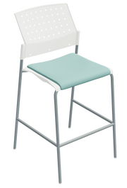 Sonic™ Armless Bar Stool, Upholstered Seat & Polypropylene Back (6559)