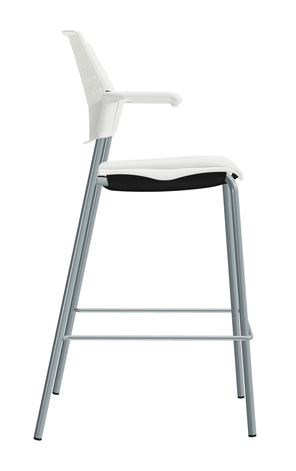 Sonic™ Bar Stool with Arms, Upholstered Seat & Polypropylene Back (6564)