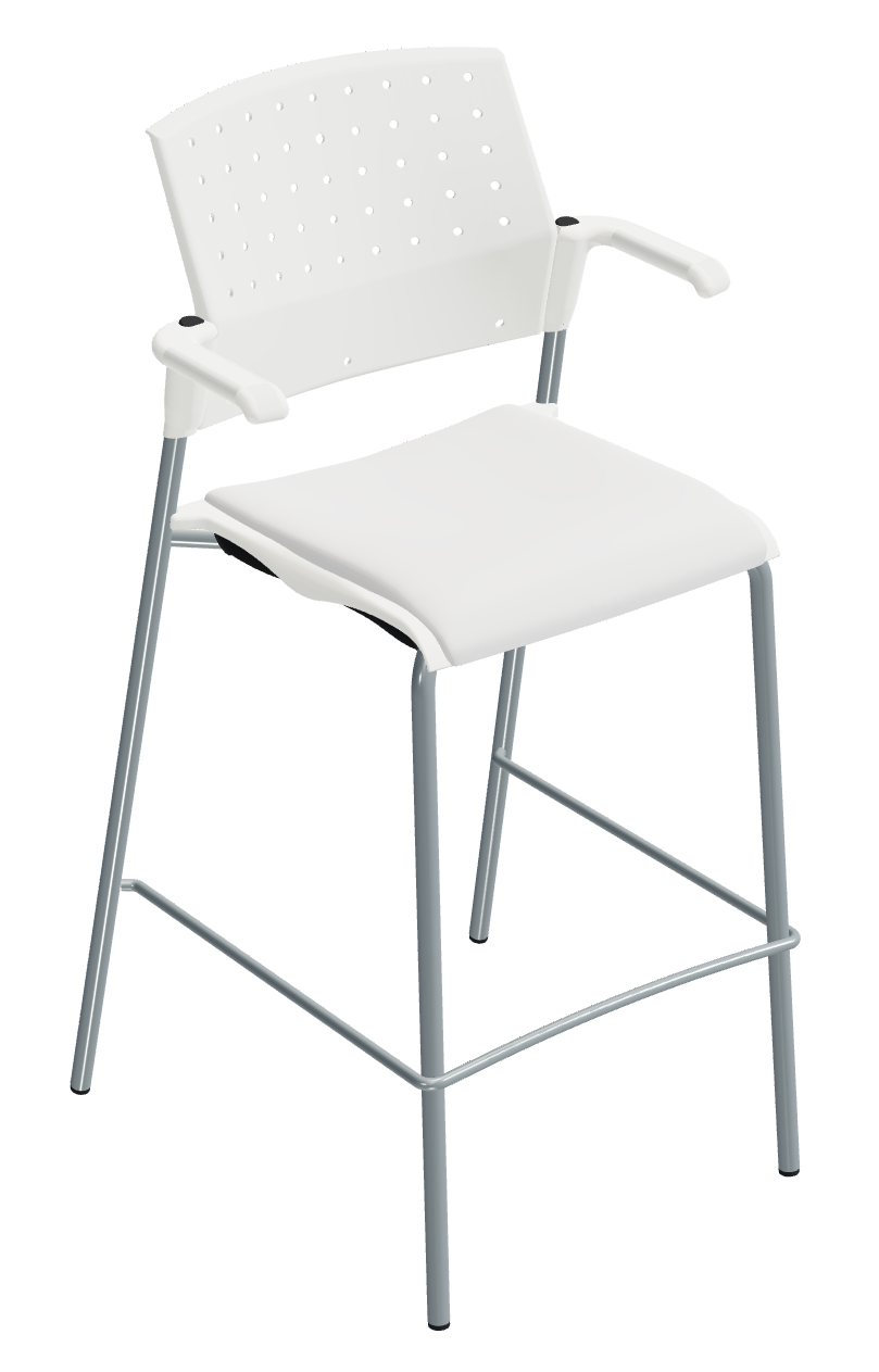 Sonic™ Bar Stool with Arms, Upholstered Seat & Polypropylene Back (6564)
