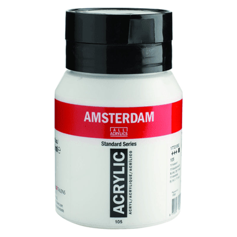 Amsterdam Standard Series acrylic paint – Titanium White 105, large size
