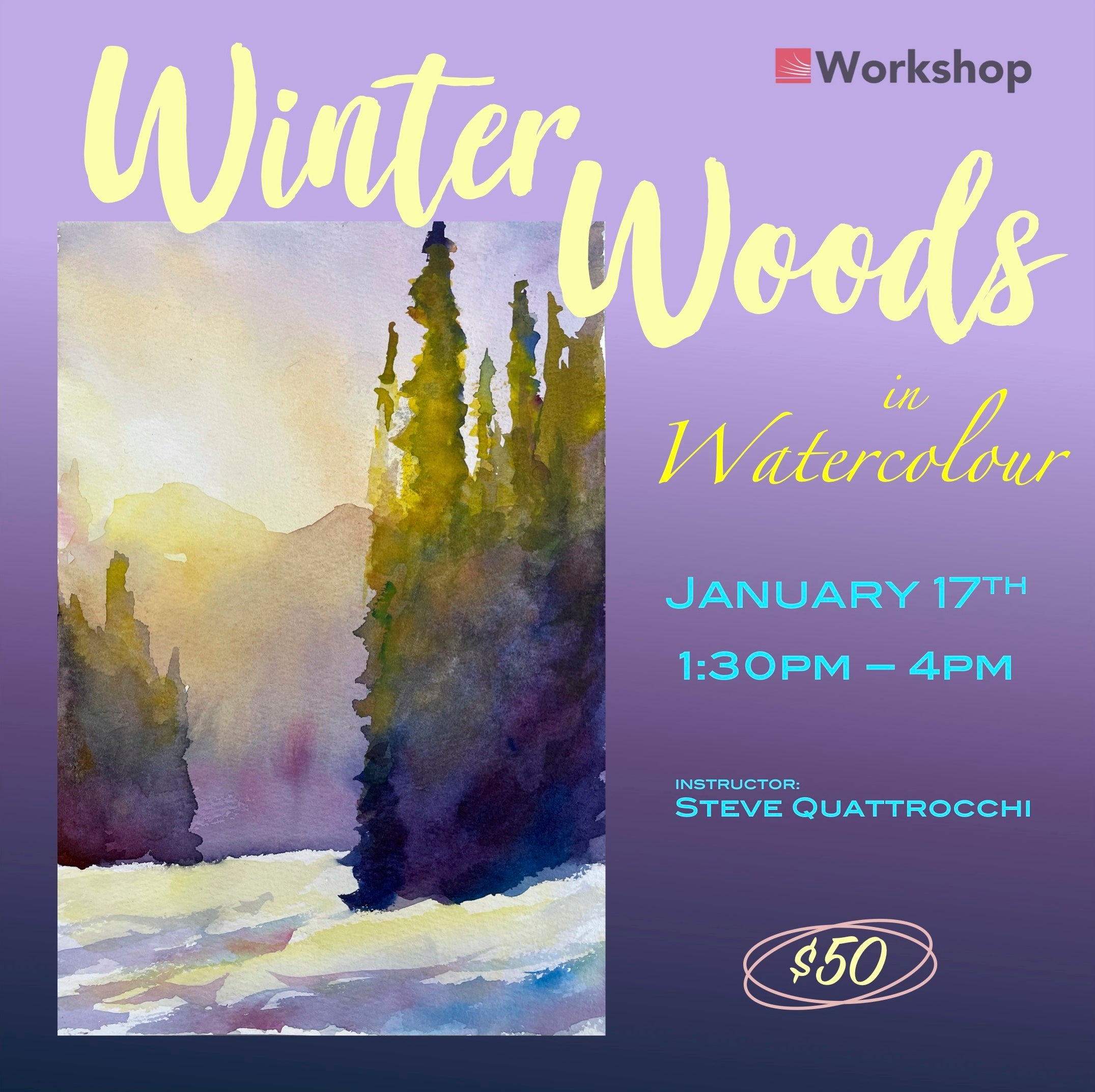 Winter Woods in Watercolour