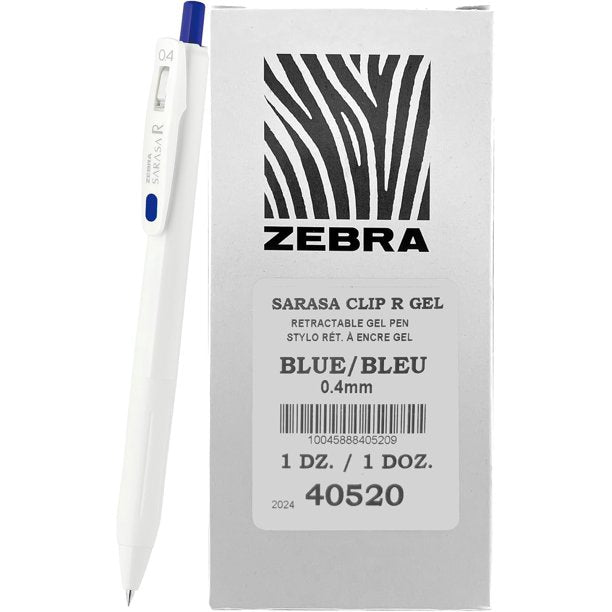 Sarasa R. Retractable Clip Gel Pen - 4mm Blue - Single