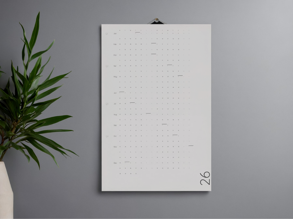 Zest Life Design 2026 Wall Calendar