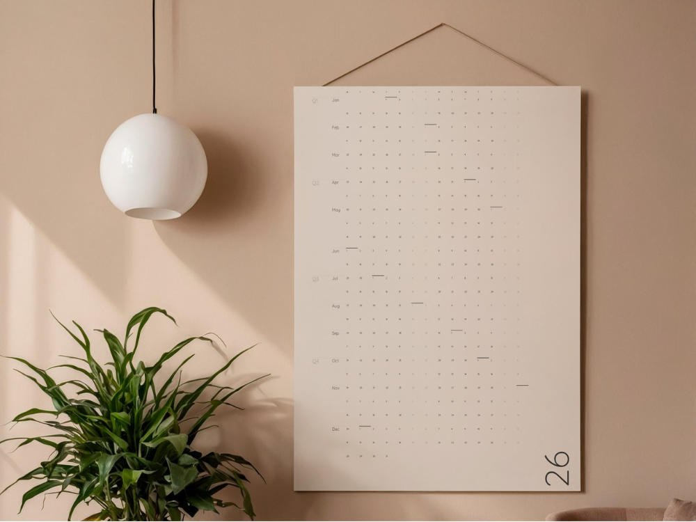 Zest Life Design 2026 Wall Calendar