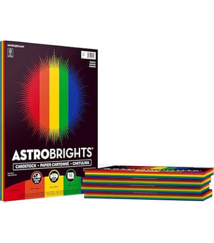 Astro Coloured Paper — 24 lb, 5 Colours, 100 Sheets