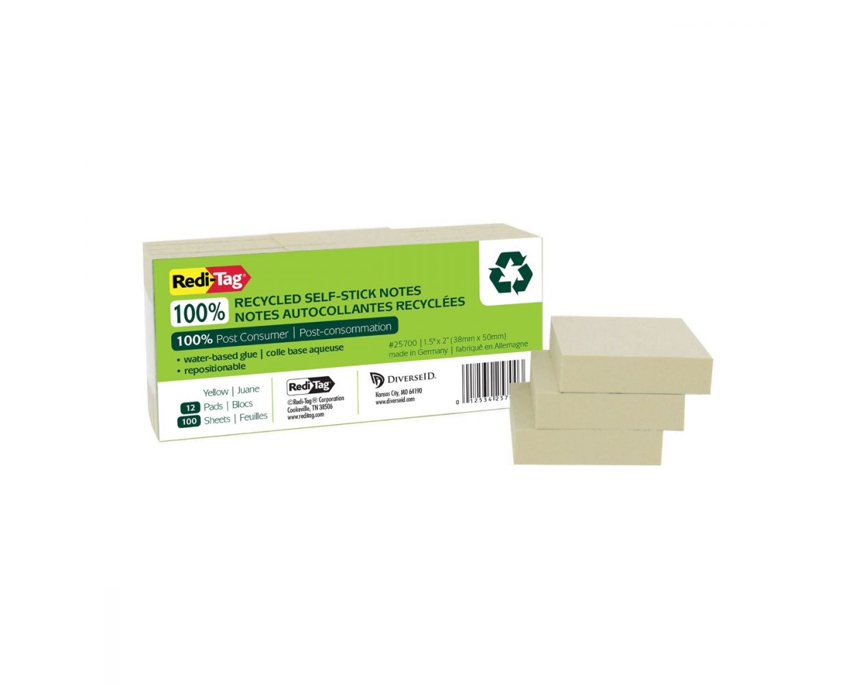 Recycled Self-Stick Notes 1.5"x2"