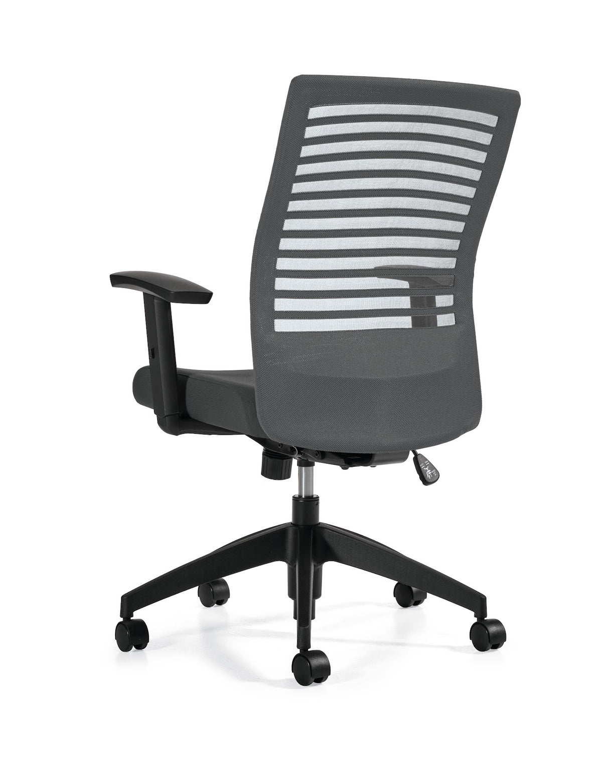 Basics Elora Mid Back Synchro-Tilter Mesh Office Chair, Grand Fabric – back view