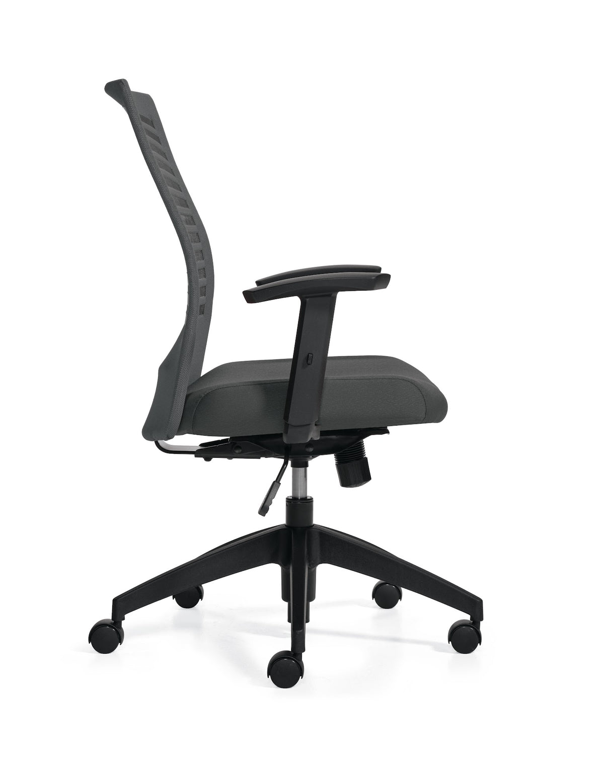Basics Elora Mid Back Synchro-Tilter Mesh Office Chair, Grand Fabric – side view