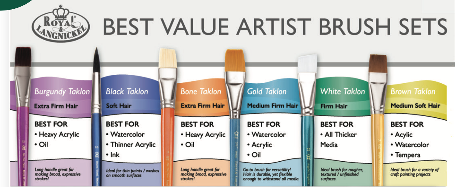 Value Brush Sets - Burgundy Extra Firm