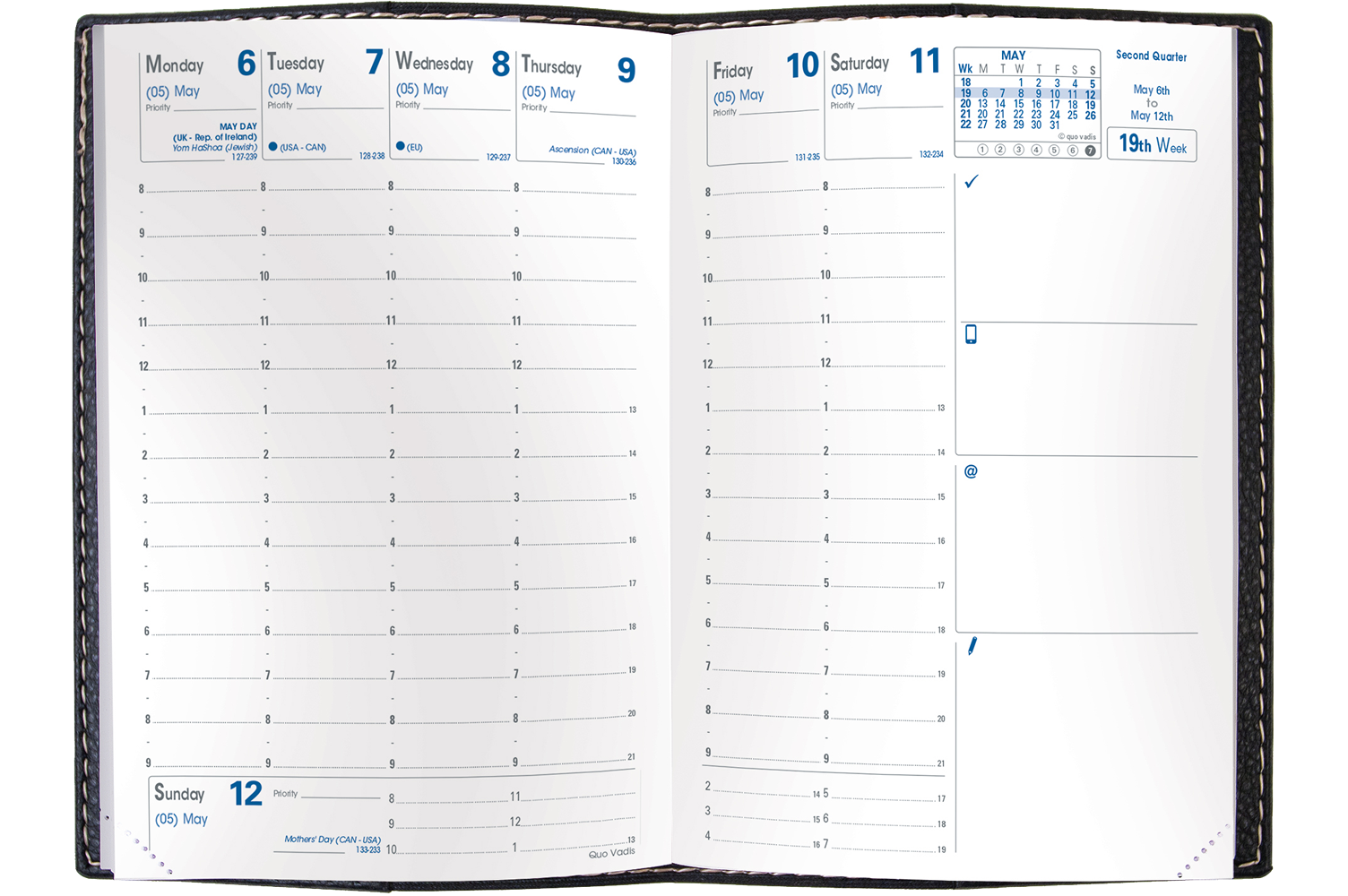 Planner Weekly Business 4x6 Blue 2026