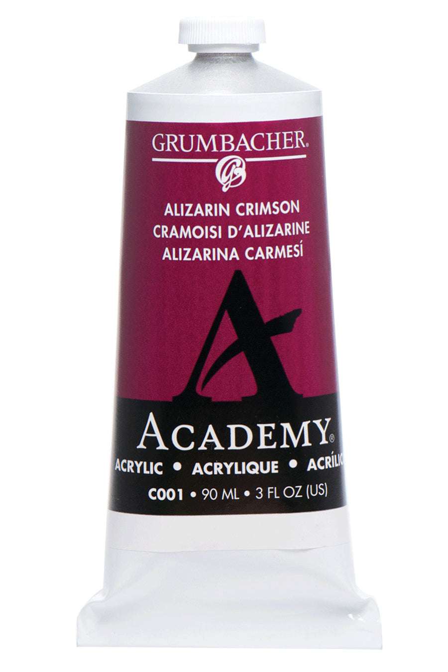 Grumbacher Academy Acrylic paint, Alizarin Crimson, 90 ml tube