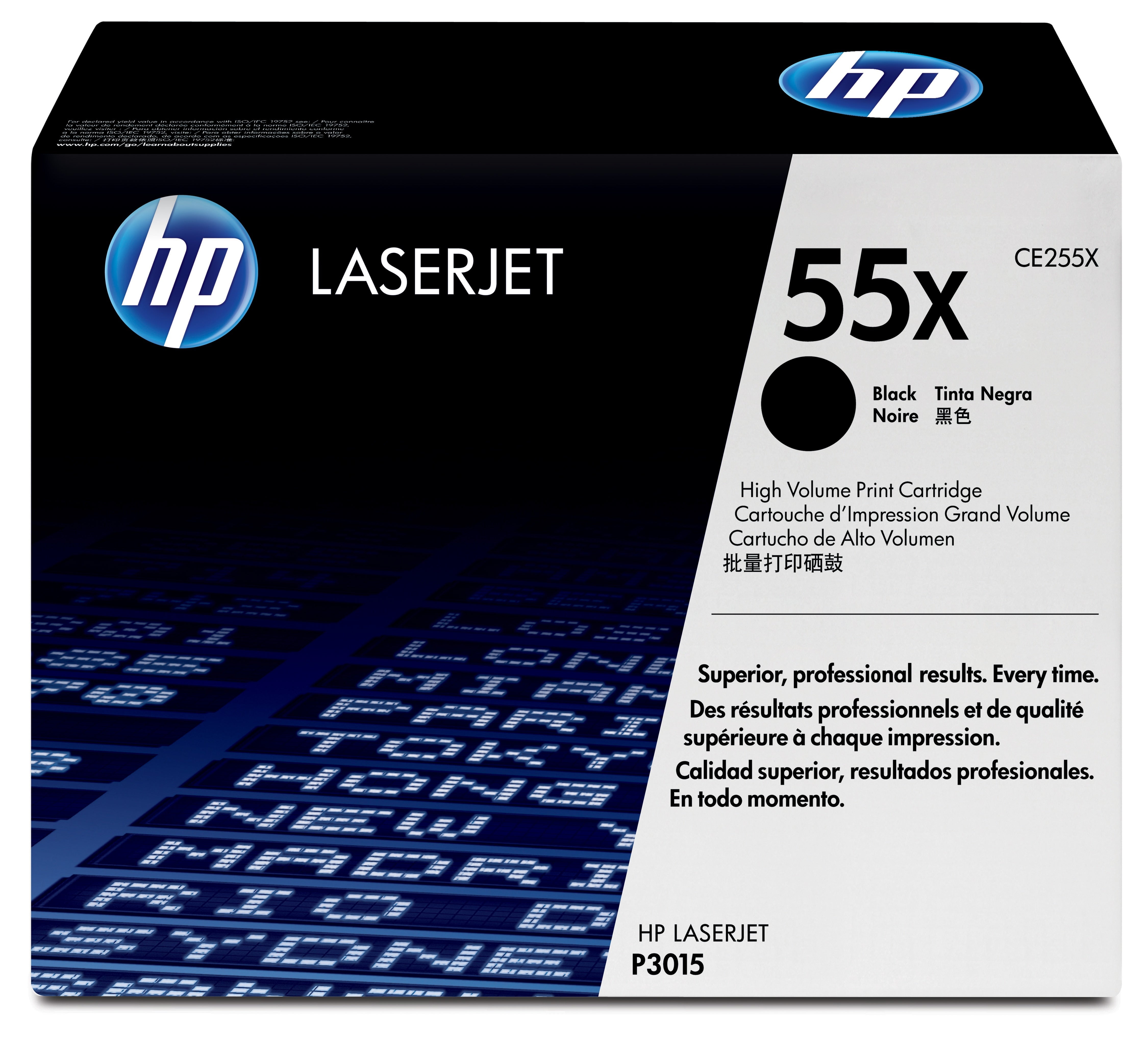 HP 55X (CE255X) Original LaserJet Toner Cartridge – High Capacity Black, Single Pack (12,500 Pages)