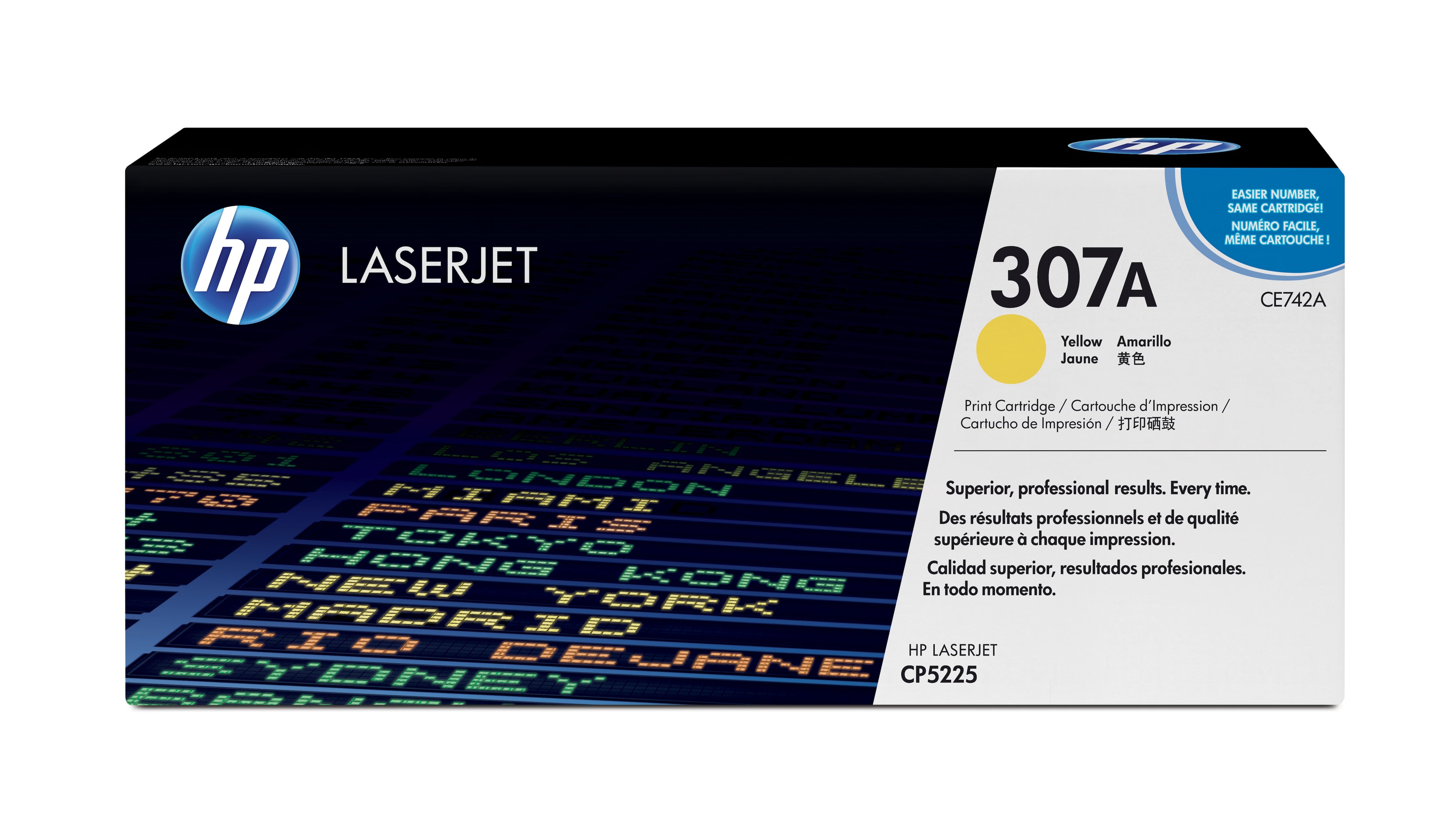 Cartouche de toner jaune HP 307A (CE742A), 7 300 pages