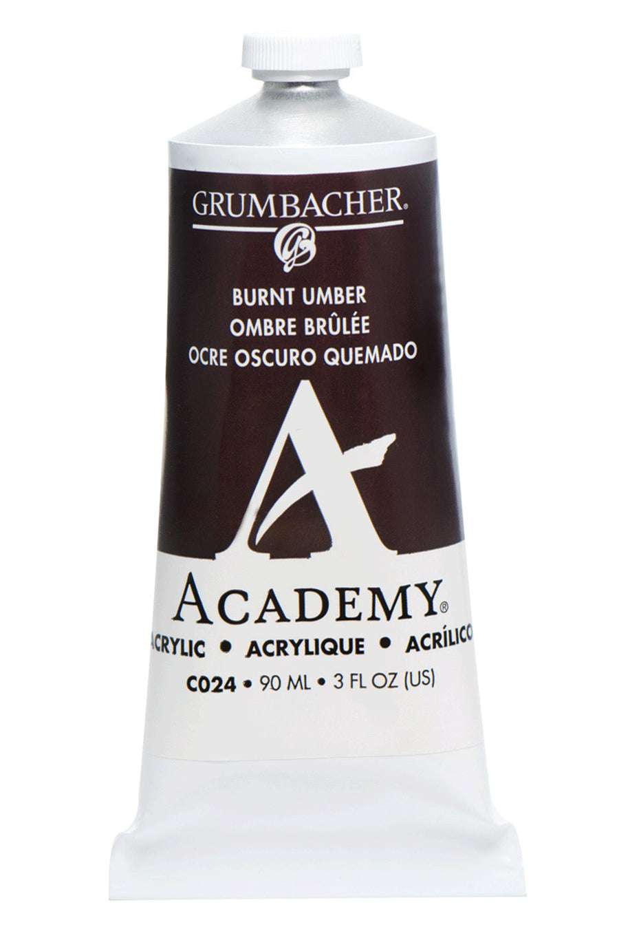 Grumbacher Academy Acrylic paint, Burnt Umber, 90 ml tube