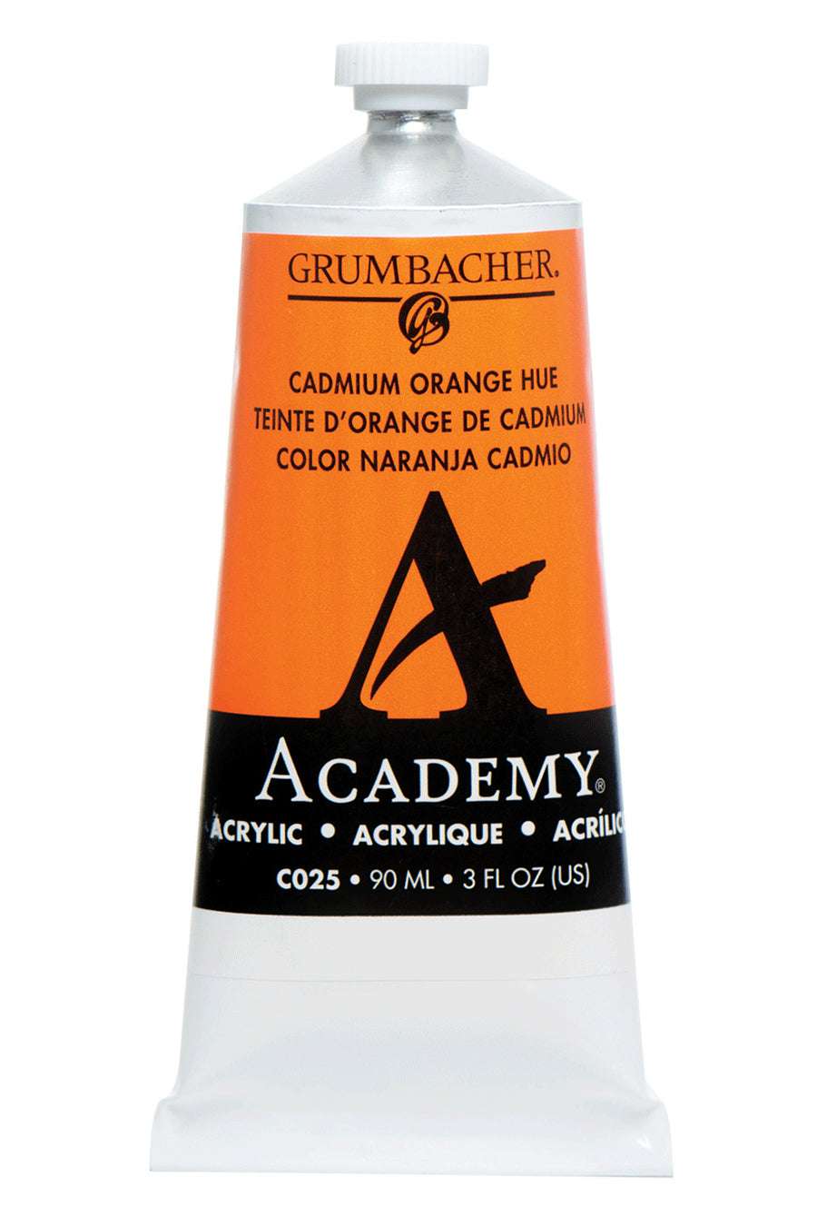 Grumbacher Academy Acrylic paint, Cadmium Orange Hue, 90 ml tube