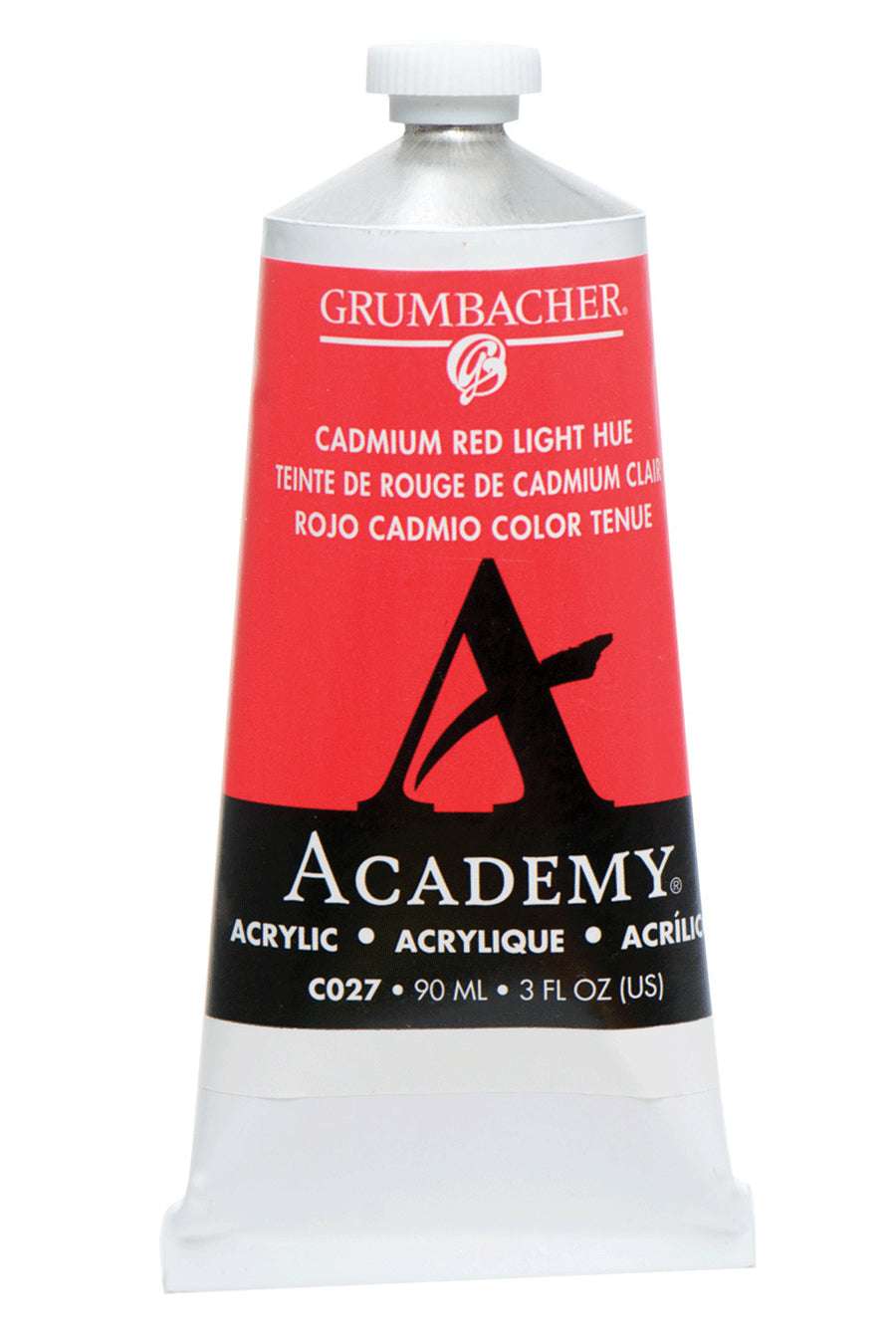 Grumbacher Academy Acrylic paint, Cadmium Red Light Hue, 90 ml tube