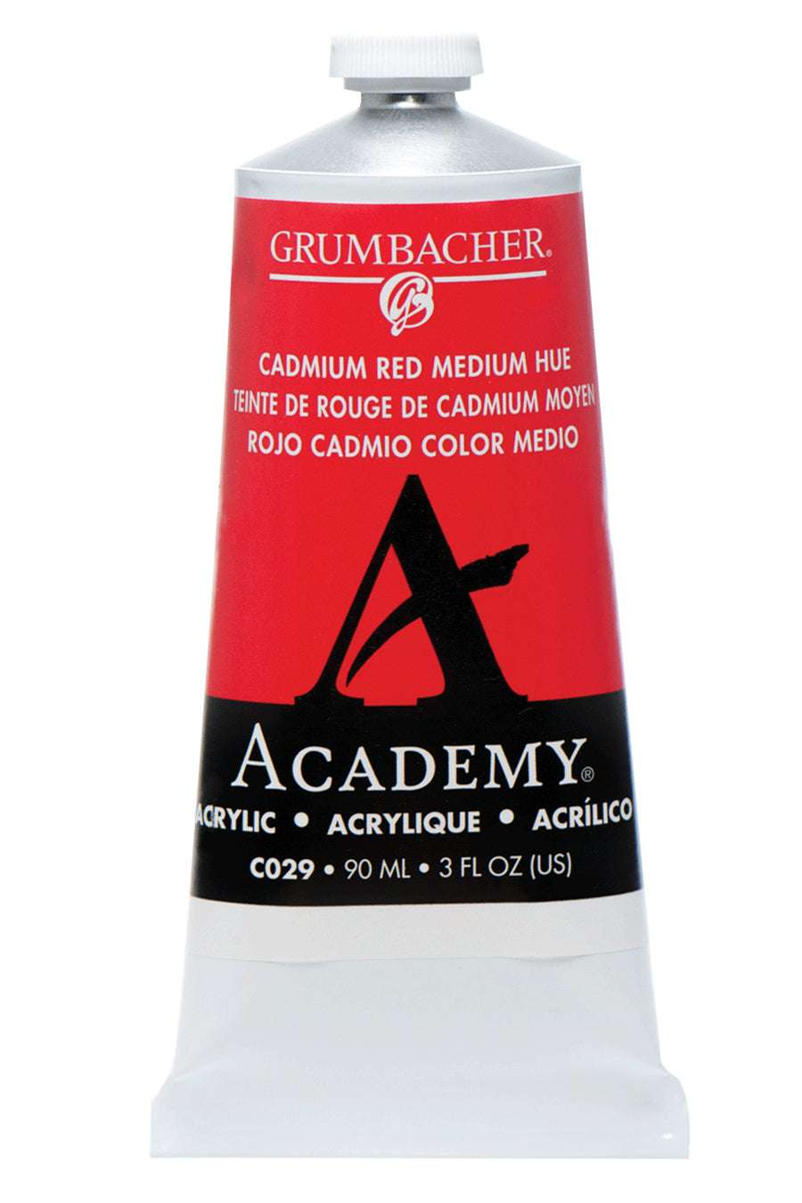 Grumbacher Academy Acrylic paint, Cadmium Red Medium Hue, 90 ml tube