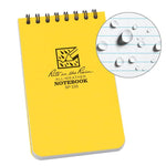 Rite in the Rain top spiral notebook yellow cover – Universal pattern, 4x6 inch