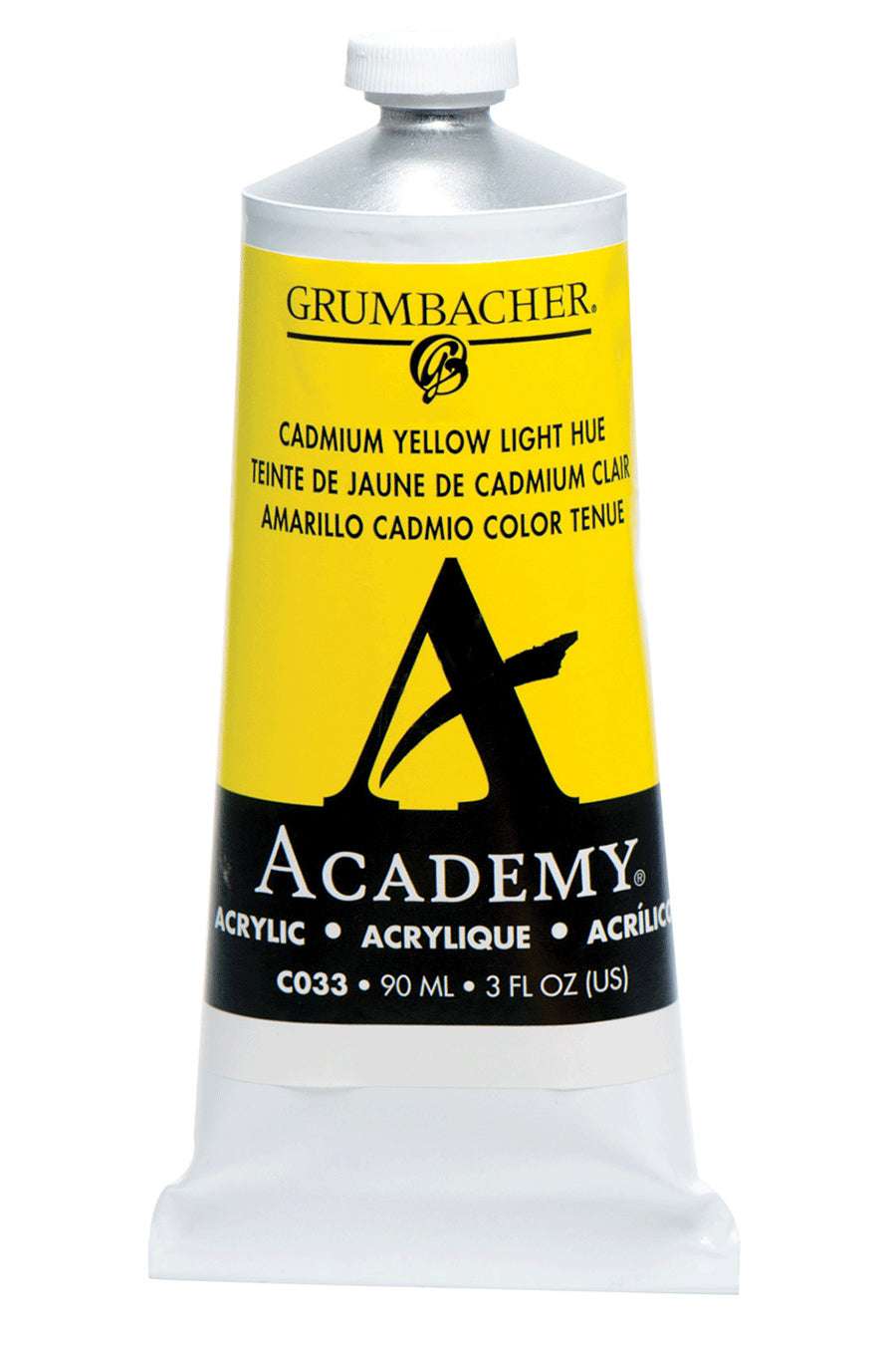 Grumbacher Academy Acrylic paint, Cadmium Yellow Light Hue, 90 ml tube